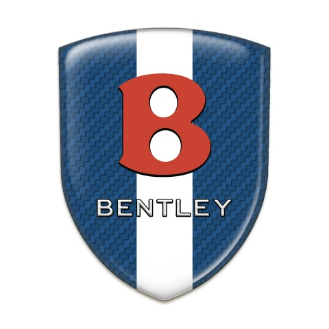 Bentley Logo Emblem Navy Blue Carbon with White Band Model 