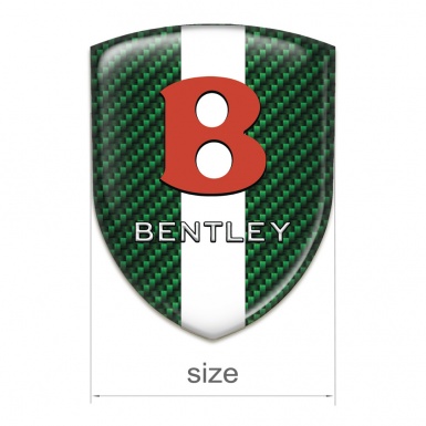 Bentley Silicone Emblem Green Carbon White Ribbon Model 