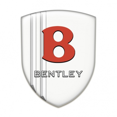 Bentley Domed Emblem White Model Red Log 