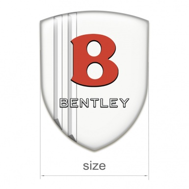 Bentley Domed Emblem White Model Red Log 