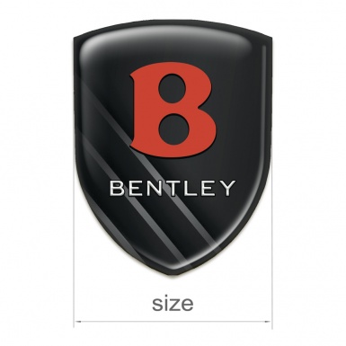 Bentley Car Interior Badge Black Print with Diagonal Gray Lines design 