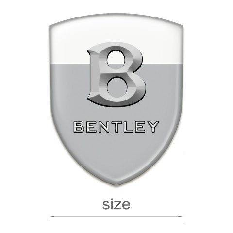 Bentley Silicone Car Decal Badge Gray White Style Stone Logo Effect 