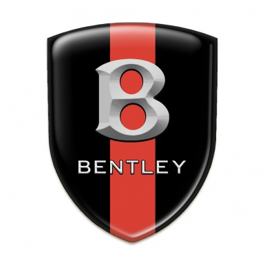 Bentley Silicone Badge Black withy Red Band Style 3D Logo 