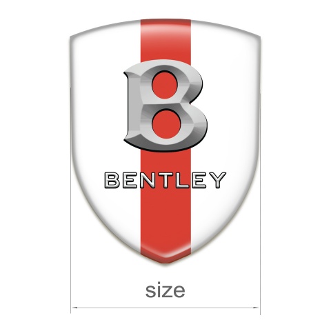 Bentley Tuning Emblem White with Red Band Style 3D Logo 