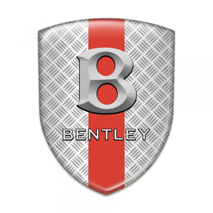 Bentley Tuning Badge Mesh Effect with Red band Style Gray Logo 
