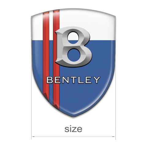 Bentley Car Accessories Badge Blue White with Red Stripes and Gray Logo 