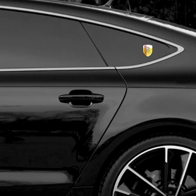 Bentley Self Adhesive Car logo Emblem Yellow White with Red stripes Style 