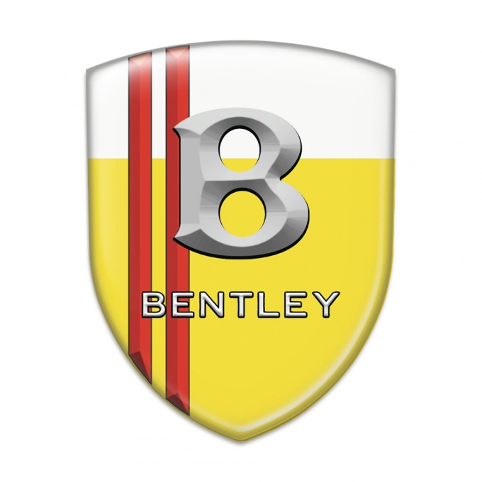 Bentley Self Adhesive Car logo Emblem Yellow White with Red stripes Style 