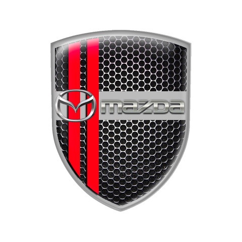 Mazda Shield Silicone Emblem Steel Red Line