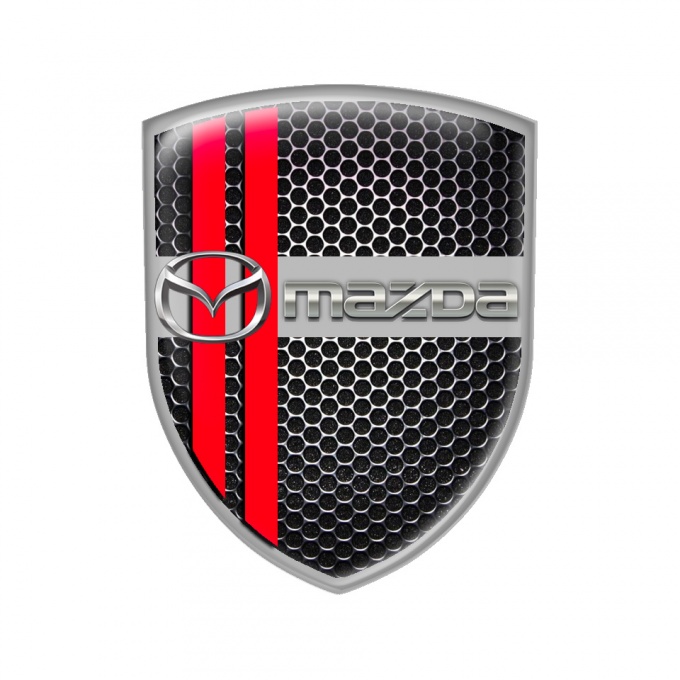 Mazda Shield Silicone Emblem Steel Red Line