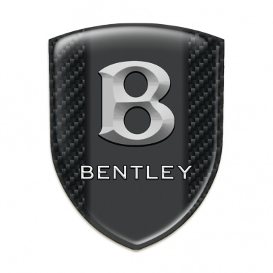 Bentley Silicone Car Decal Badge Black Fibers Design with Gray Logo 