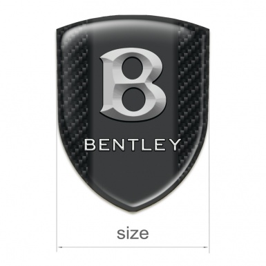 Bentley Silicone Car Decal Badge Black Fibers Design with Gray Logo 