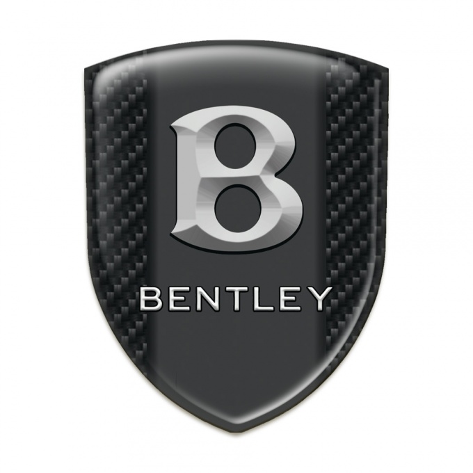 Bentley Silicone Car Decal Badge Black Fibers Design with Gray Logo 