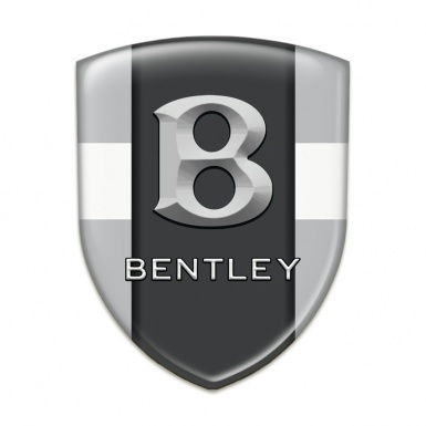 Bentley Silicone Emblem Gray with White Tape Design Gray Logo 