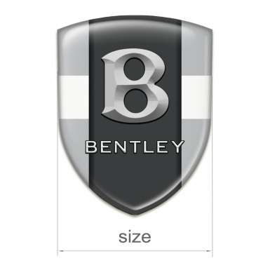 Bentley Silicone Emblem Gray with White Tape Design Gray Logo 