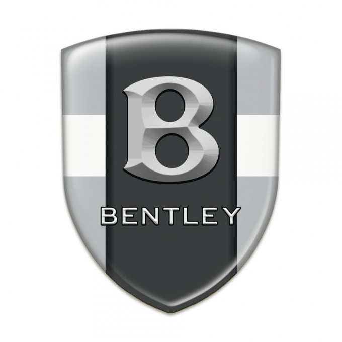 Bentley Silicone Emblem Gray with White Tape Design Gray Logo 