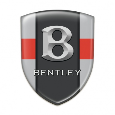 Bentley Emblem Exterior Gray with Red Tape 3D Log 