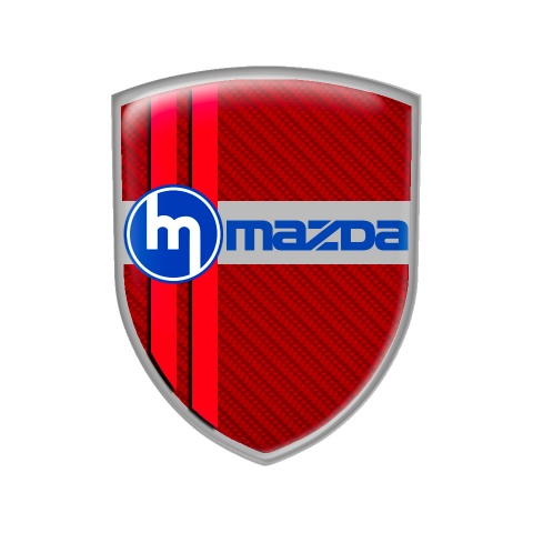 Mazda Speed Domed Shield Emblem Red Carbon Line