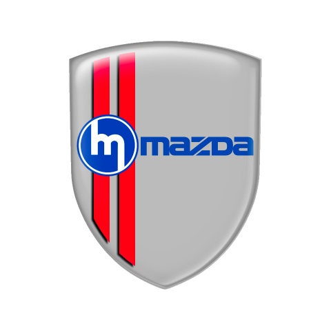 Mazda Speed Domed Shield Emblem Grey Navy Logo