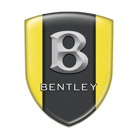 Bentley Car Interior Badge Yellow Print Gray 3D Logo 
