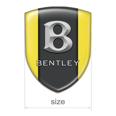 Bentley Car Interior Badge Yellow Print Gray 3D Logo 