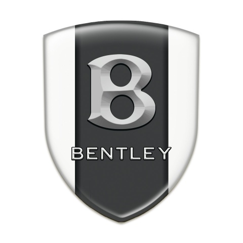 Bentley Silicone Car Decal Badge White Print Gray Logo 