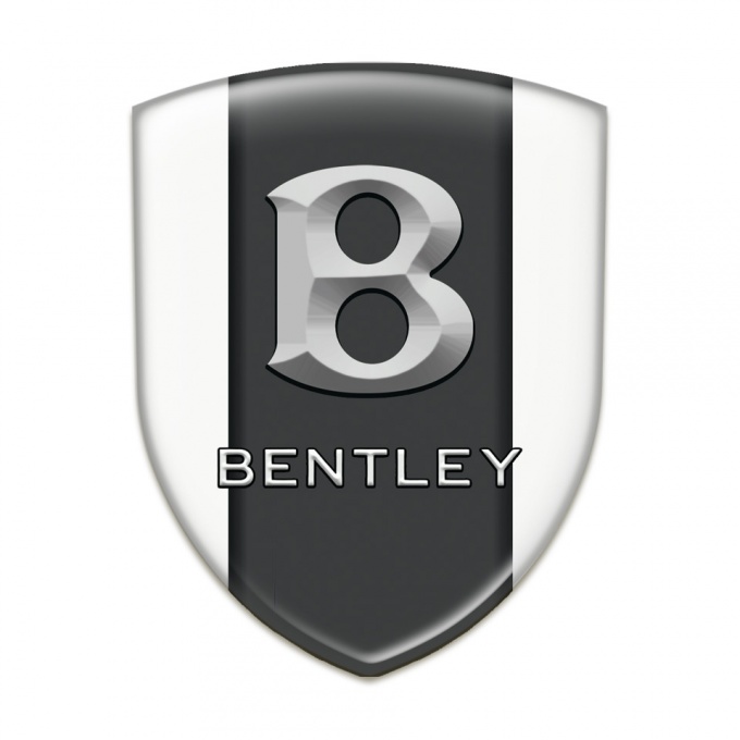 Bentley Silicone Car Decal Badge White Print Gray Logo 