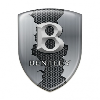 Bentley Self Adhesive Emblem Logo Torn Metal Effect and gray Logo 