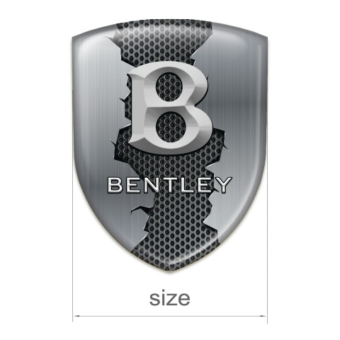 Bentley Self Adhesive Emblem Logo Torn Metal Effect and gray Logo 