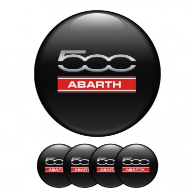 Fiat Abarth Silicone Stickers Center Hub Black Line