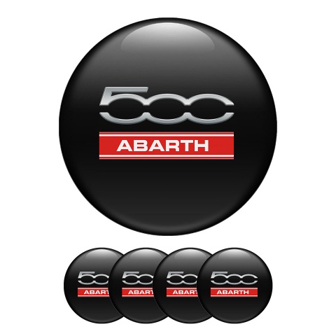 Fiat Abarth Silicone Stickers Center Hub Black Line