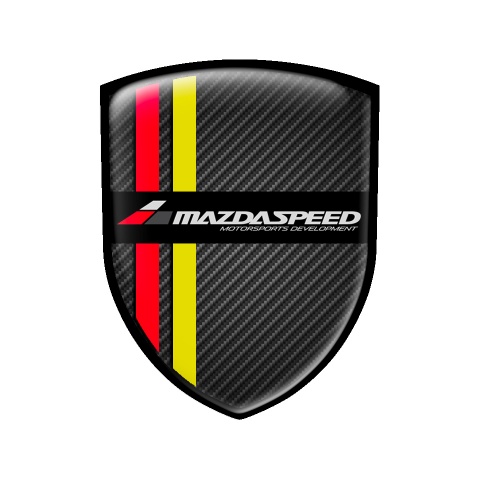 Mazda Speed Domed Shield Emblem Carbon Multicolour Motorsport