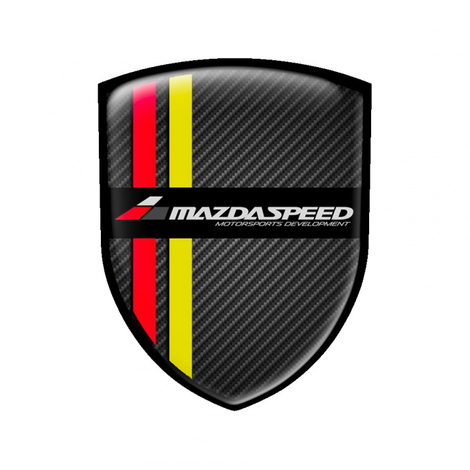 Mazda Speed Domed Shield Emblem Carbon Multicolour Motorsport