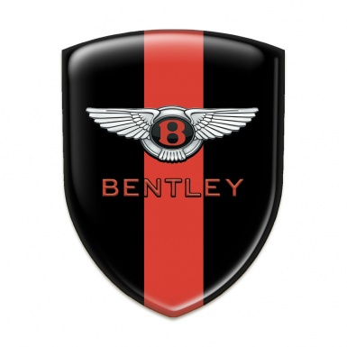 Bentley Silicone Car Decal Badge Black with RedTape Model Stylish Logo 