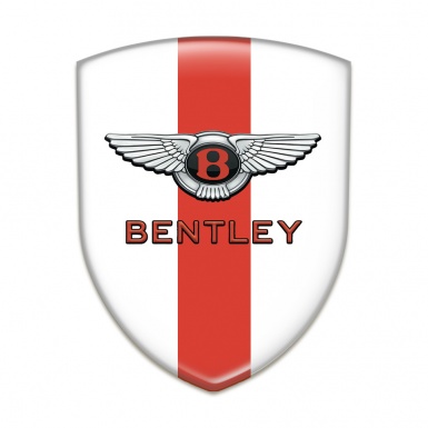 Bentley Logo Emblem White with Red Tape Model Classic Logo 