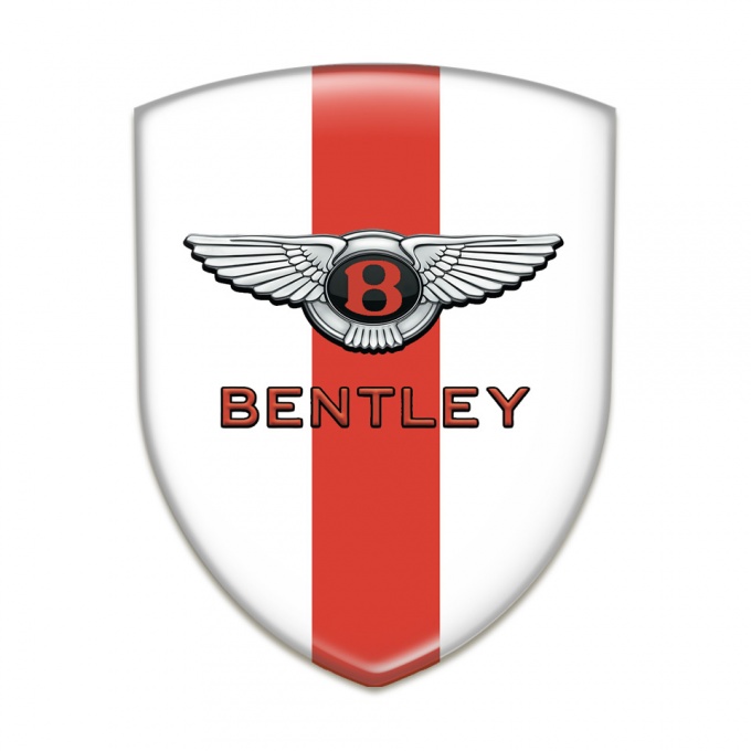 Bentley Logo Emblem White with Red Tape Model Classic Logo 