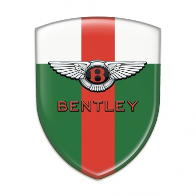 Bentley Resin Sticker Green White with Red Tape Model Classic Logo 