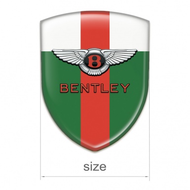 Bentley Resin Sticker Green White with Red Tape Model Classic Logo 