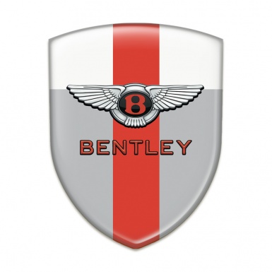 Bentley Emblem Interior Gray White with Red Tape Model Stylish Logo 