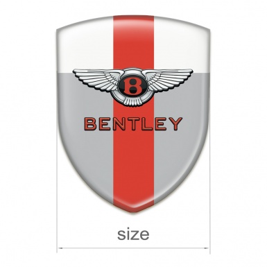 Bentley Emblem Interior Gray White with Red Tape Model Stylish Logo 