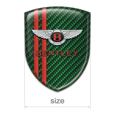 Bentley Tuning Badge  Green Carbon with Red Lines and Stylish Logo 