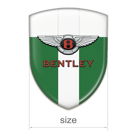 Bentley Tuning Emblem Green White with White Ribbon and Classic logo 