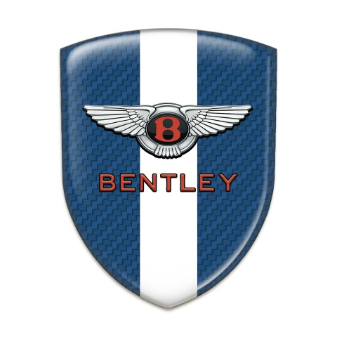 Bentley Resin Sticker Navy Blue Carbon White Ribbon Pattern