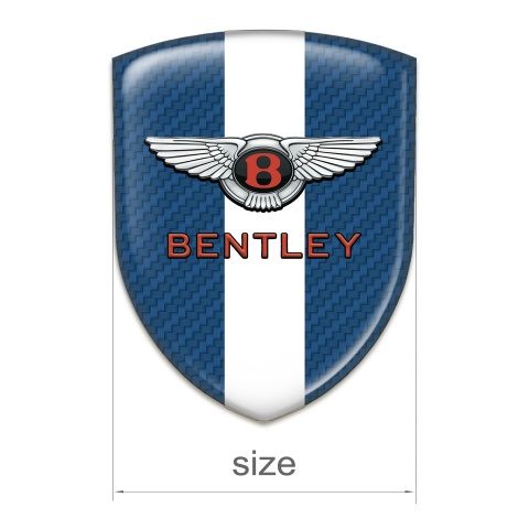 Bentley Resin Sticker Navy Blue Carbon White Ribbon Pattern