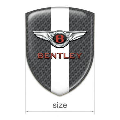 Bentley 3D Gel Emblem High End Carbon with White ribbon Pattern 