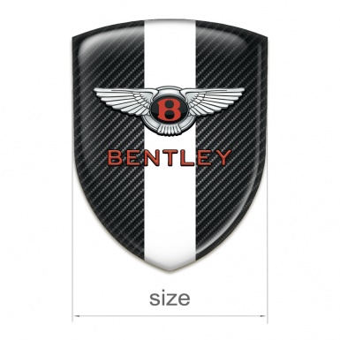 Bentley Emblem Interior Black Fibers with White Ribbon pattern