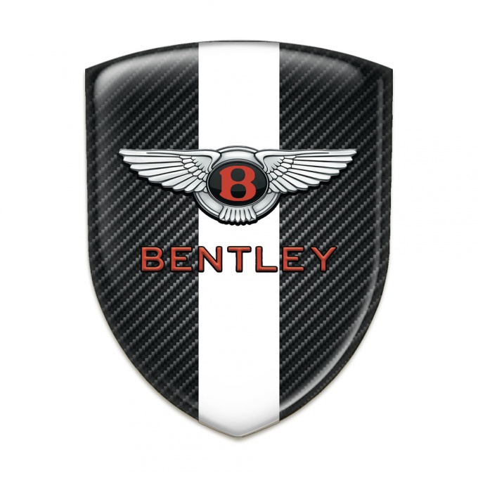 Bentley Emblem Interior Black Fibers with White Ribbon pattern