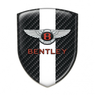 Bentley Car Accessories Badge Dark carbon whit White Ribbon Pattern 