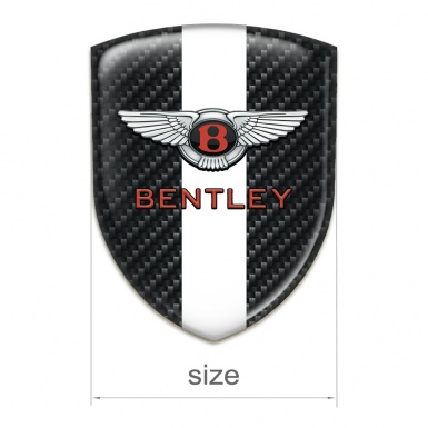 Bentley Car Accessories Badge Dark carbon whit White Ribbon Pattern 