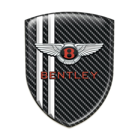 Bentley Silicone Badge Black Carbon with White Stripes Pattern 